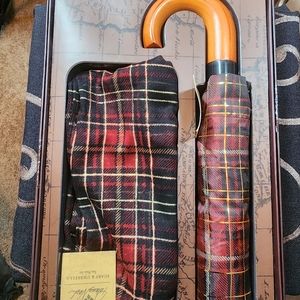 Patricia Nash tartan umbrella and scarf gift set